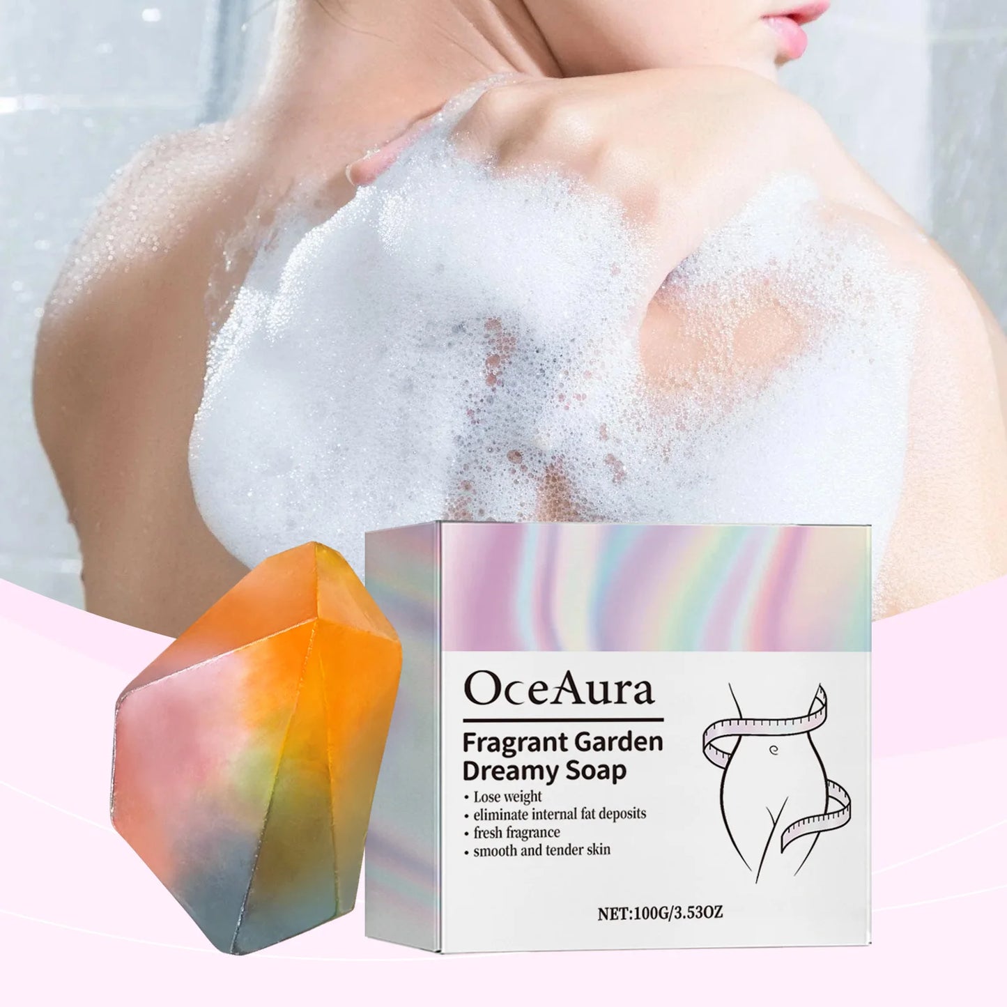 OceAura Rose & Ginger Handmade Bath Soap 100g – Deep Cleanse