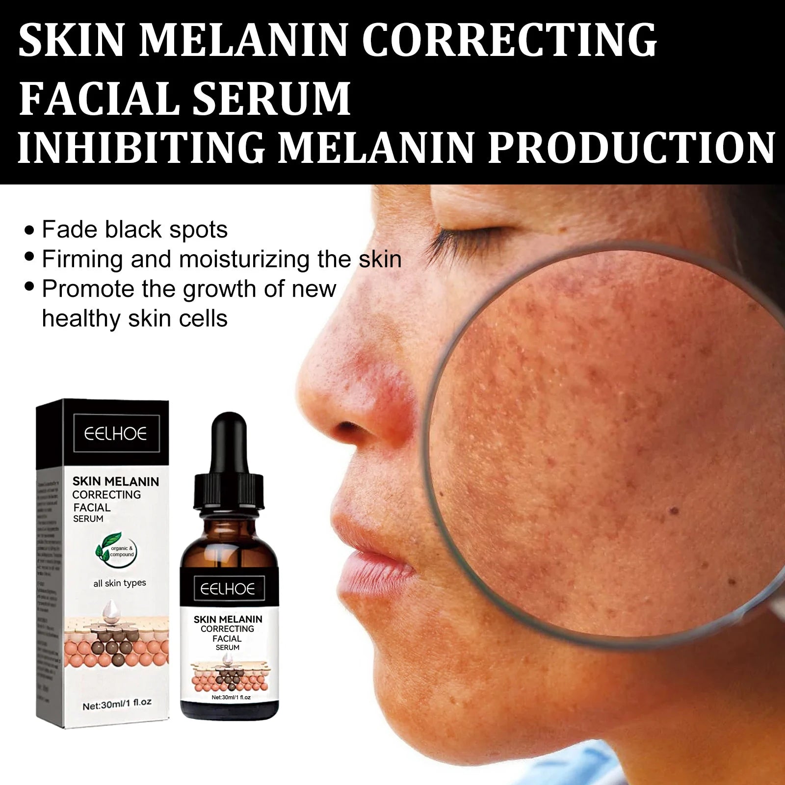 EELHOE Melanin Correcting Serum for Dark Spots Removal Peaceful Pleasures Health and Wellness