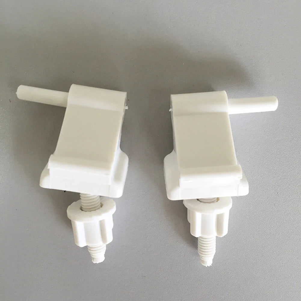 White Plastic Toilet Seat Hinge Replacement Kit with Bolts