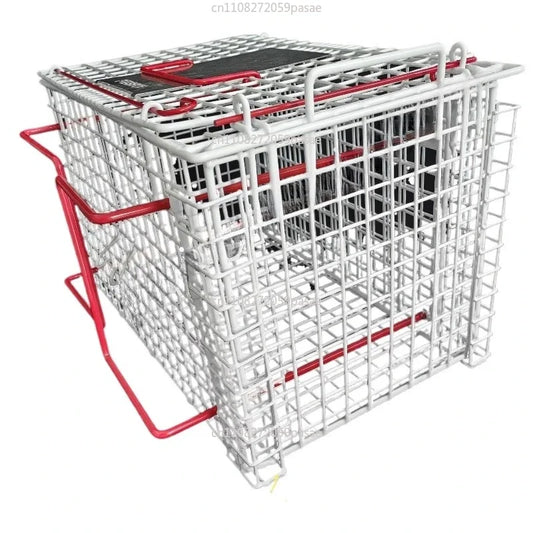 White Stainless Steel Cat Restraint Bathing Cage | Model C01 Cat Grooming Cage Oasis Select