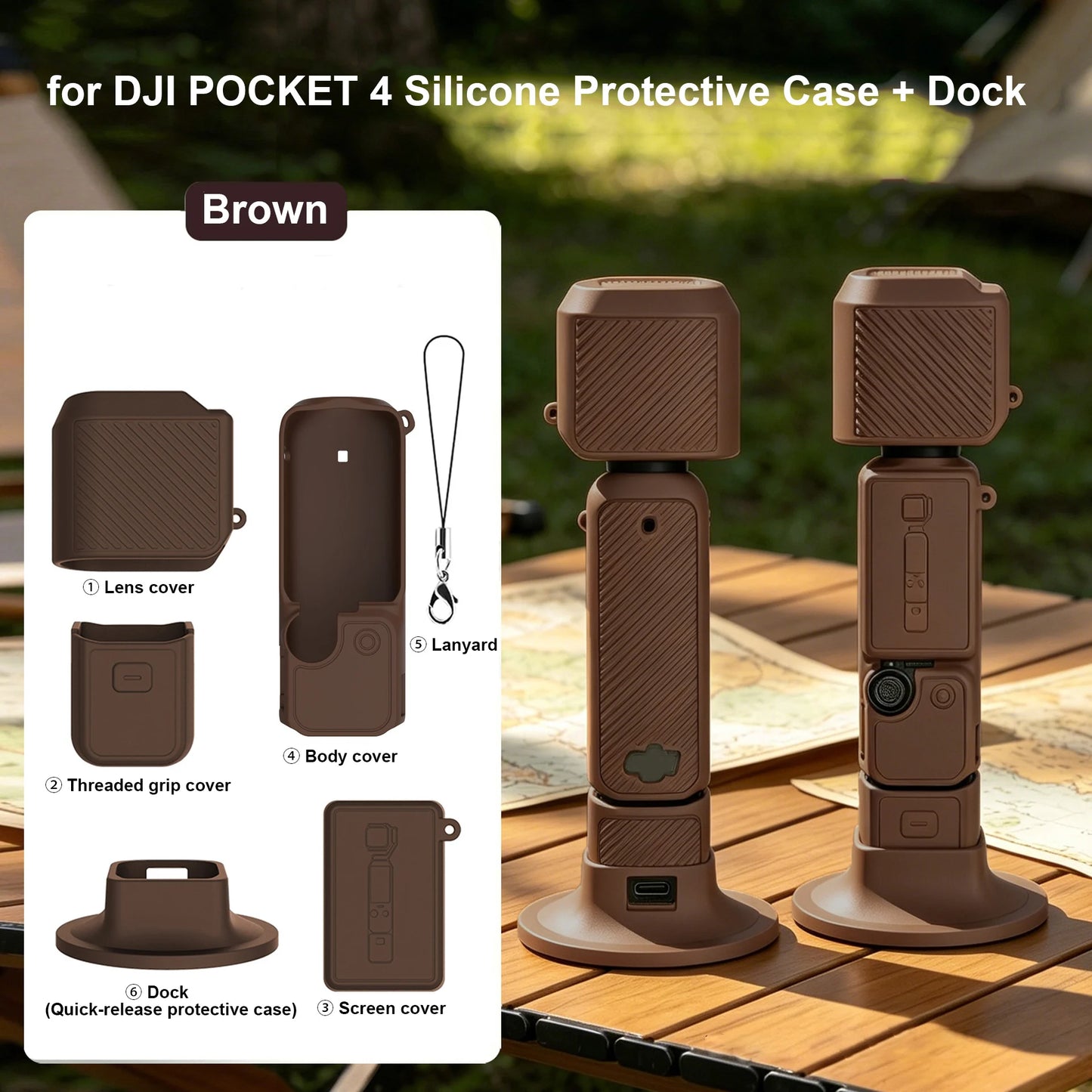 Soft Silicone Case For DJI Pocket 4 With Base Stand And Wrist Strap Thick Shockproof Cover Non-Slip Design For Secure Handling Peaceful Pleasures Health and Wellness