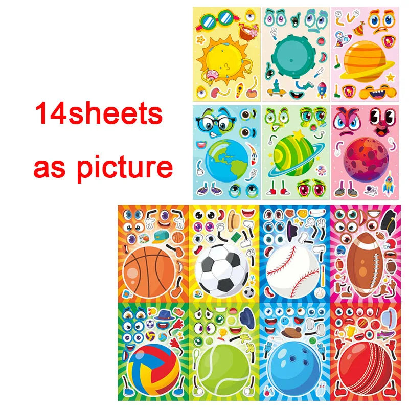 Make Sport Balls Puzzle Sticker Kids Party Game Toys DIY Football