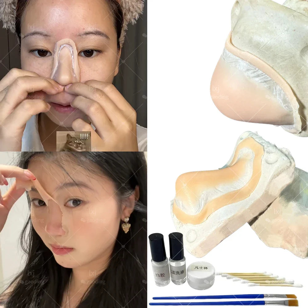 Silicone Fake Nose & Chin Prosthetic – Cosplay SFX Party Kit