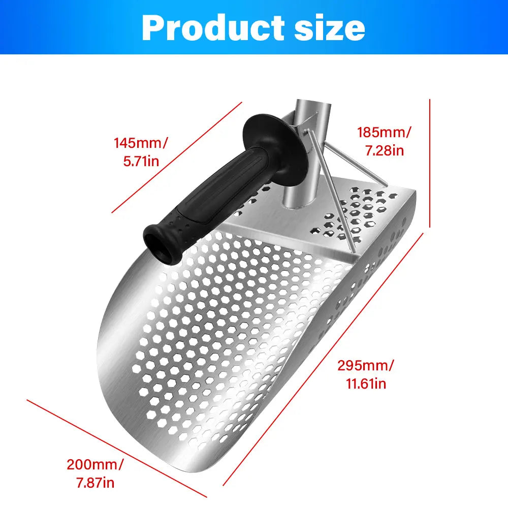 Protable Beach Sand Scoop Shovel Metal Detector Sand Scoops Treasure Detecting Metal Detector Hunting Stainless Steel Tool Hex Peaceful Pleasures Health and Wellness