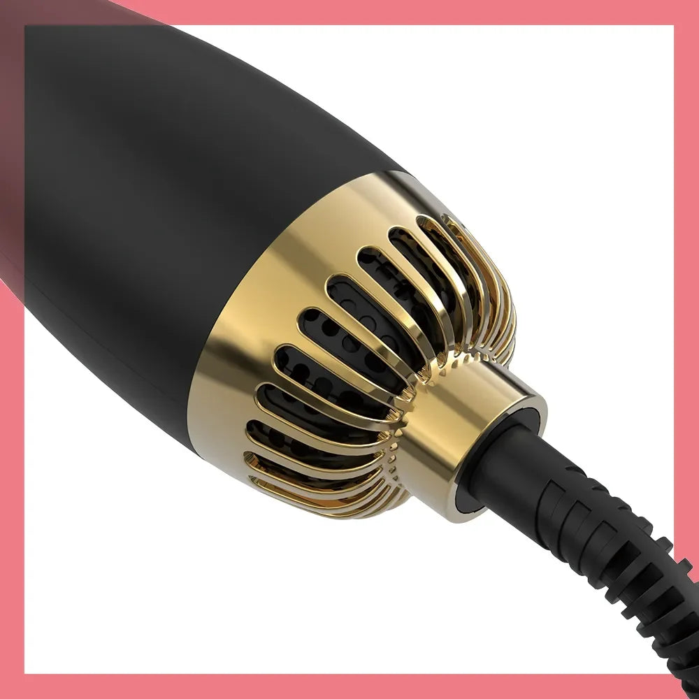 LISAPRO Elegant Black Gold Hair Blow Dryer Brush and Volumizer& One-Step Hot Air Brush 2.0 for Drying&Straightening,&Volumizing Peaceful Pleasures Health and Wellness