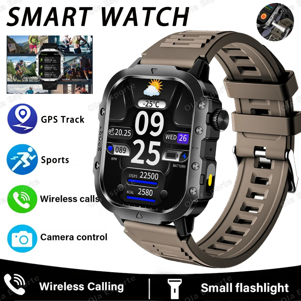 Ola Esporte Outdoor Smart Watch 2.01" HD Bluetooth & LED