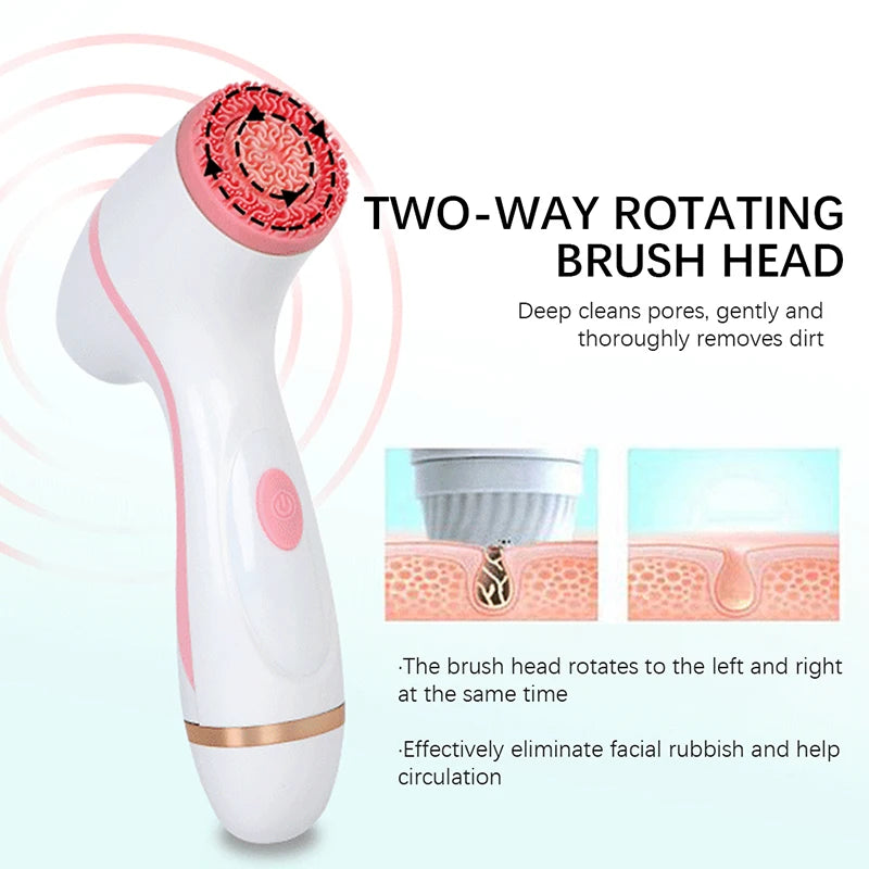 Multi-Functional Hand Held Facial Cleaner Massage Tool Sonic Technology Waterproof USB Rechargeable Face Massage Electric Facial Peaceful Pleasures Health and Wellness