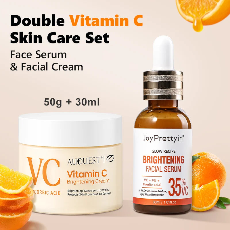 Vitamin C Face Cream & Serum Set – Brightening Kit 50ml+30ml