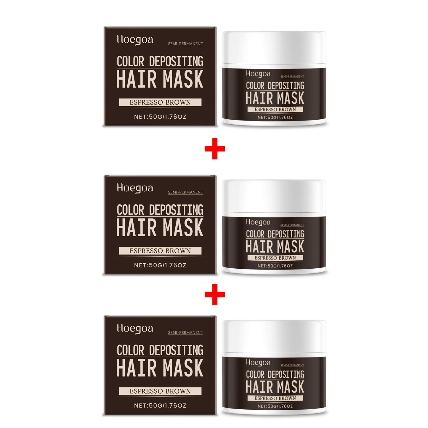 HOEGOA Brown Hair Dye Cream – Natural, Long-Lasting Color