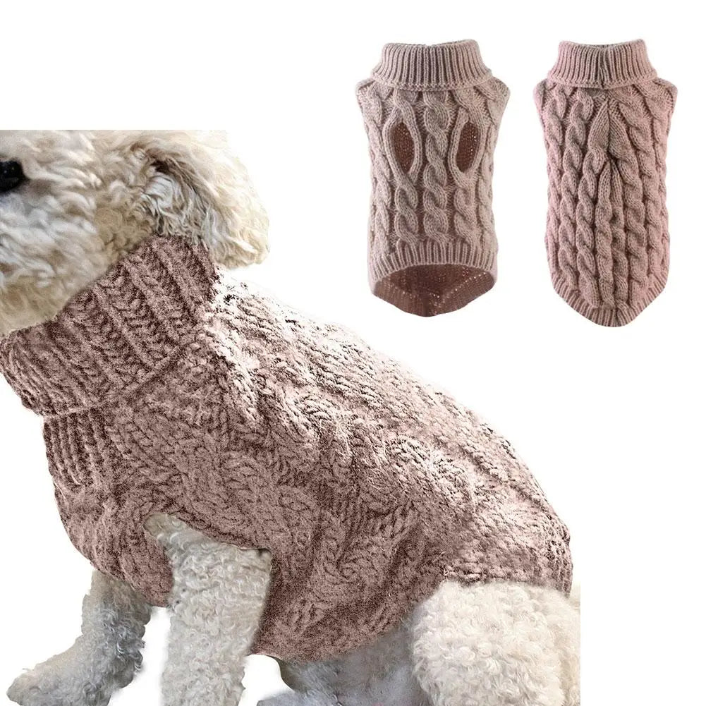 Knitted Dog Sweater – Warm Winter Coat for Small Dogs