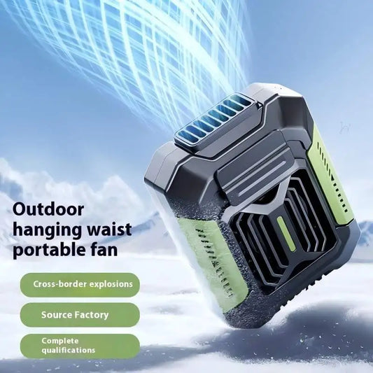 Portable mini LED light, USB charging, outdoor clip-on belt fan, convenient for travel and exercise, air-cooling fan Peaceful Pleasures Health and Wellness