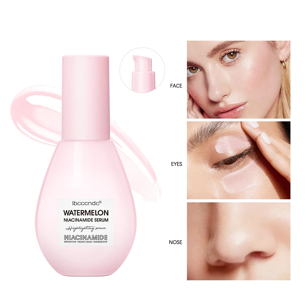 New Watermelon Glow Niacinamide Dew Drops Serum Makeup Primer Cream Lightweight Facial Serum & Priming Liquid Brightner Peaceful Pleasures Health and Wellness