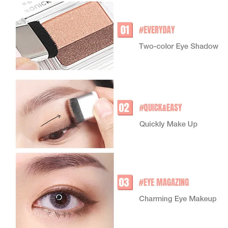 2-Color Gradient Eyeshadow Stick | Matte Shimmer Waterproof