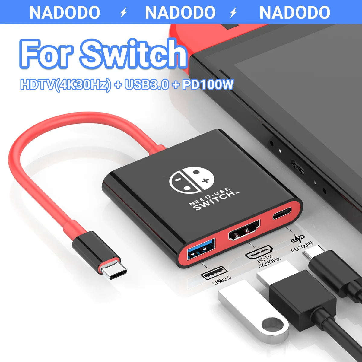 3-in-1 USB-C Hub – 4K HDMI, 100W PD & USB 3.0 Adapter