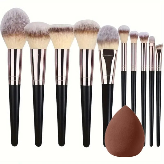 RUNTOIN Makeup Brush Set 3–20 Pcs | Soft Fluffy Beauty Brushes Makeup Brush Set Peaceful Pleasures Health and Wellness BK-10PCS-BN-EGG
