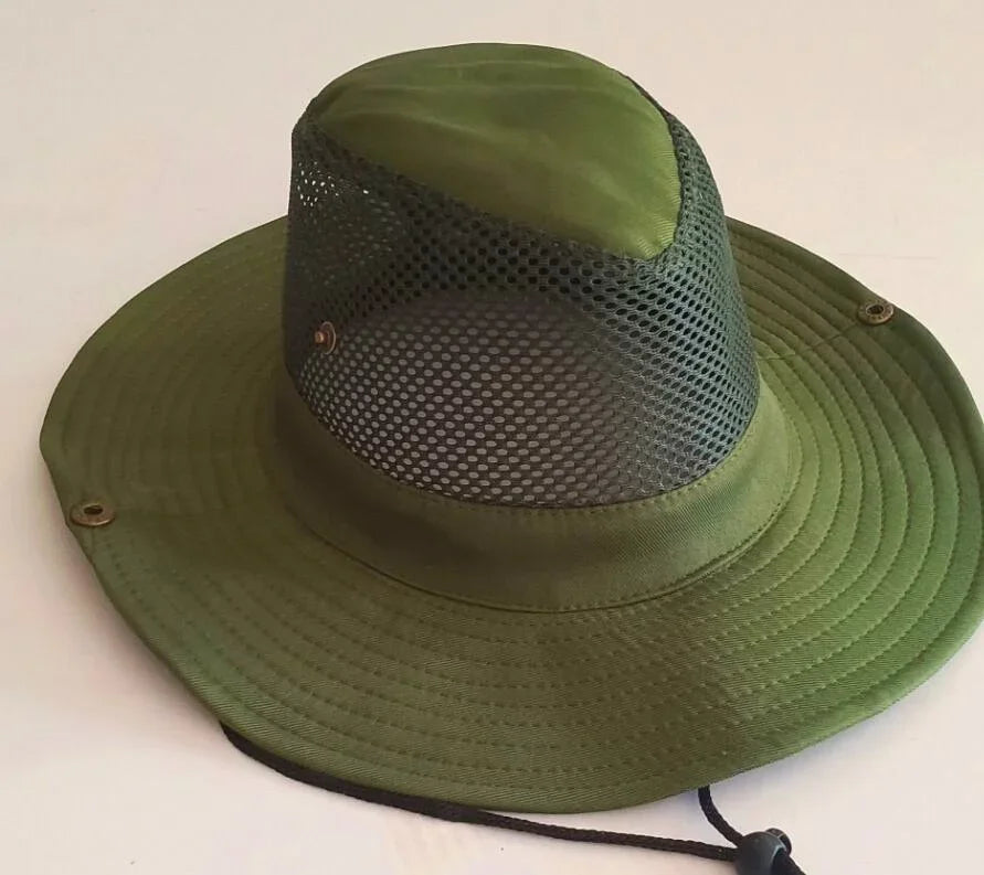 Men's Wide Brim Knight Sun Hat Monochrome Matte Outdoor Fisherman Cap