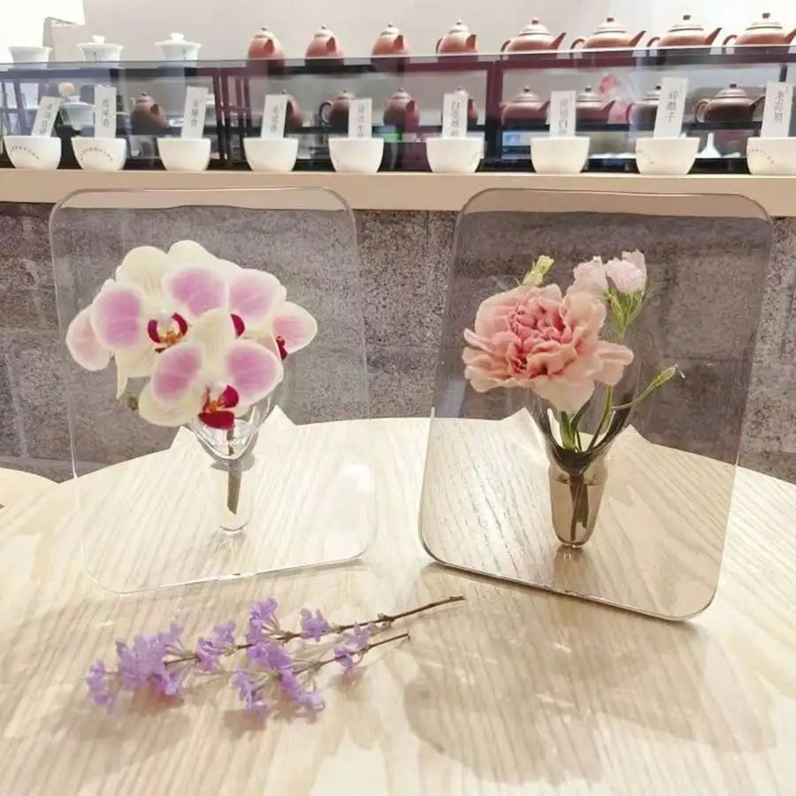 Clear Acrylic Frame Vase – Modern Flower Vase for Home Decor, Desktop & Bookshelf