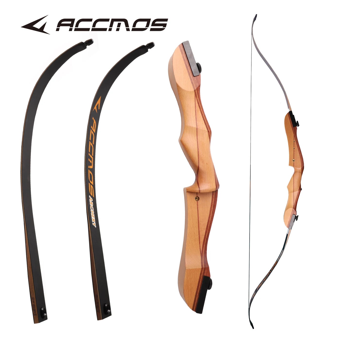 ACCMOS Recurve Bow Wooden 16-40lbs Fiberglass Limbs Outdoor Archery