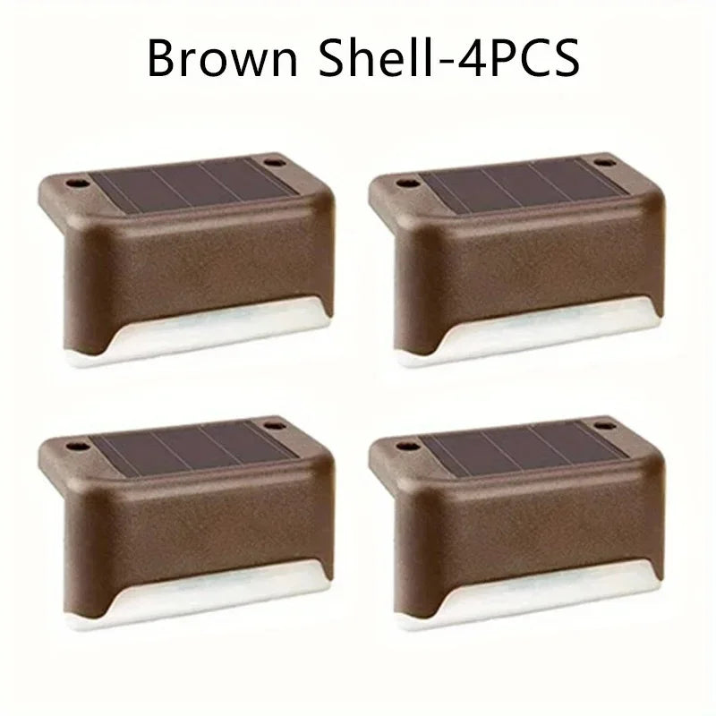 Solar LED Stair Lights Outdoor Waterproof Step Garden Lamps