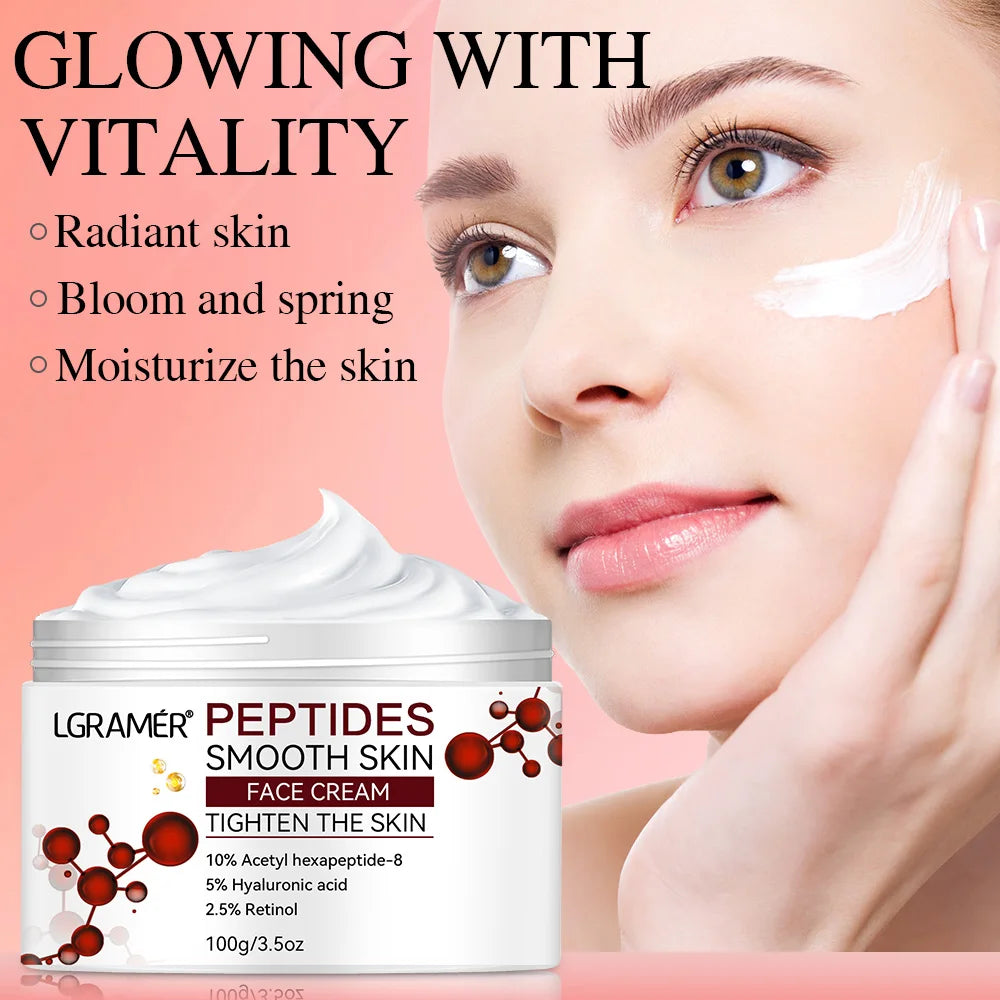 Advanced Peptide Facial Lifting Cream Lightens Fine Lines Firms Skin and Skincare for Younger Firmer and Smoother Skin Peaceful Pleasures Health and Wellness