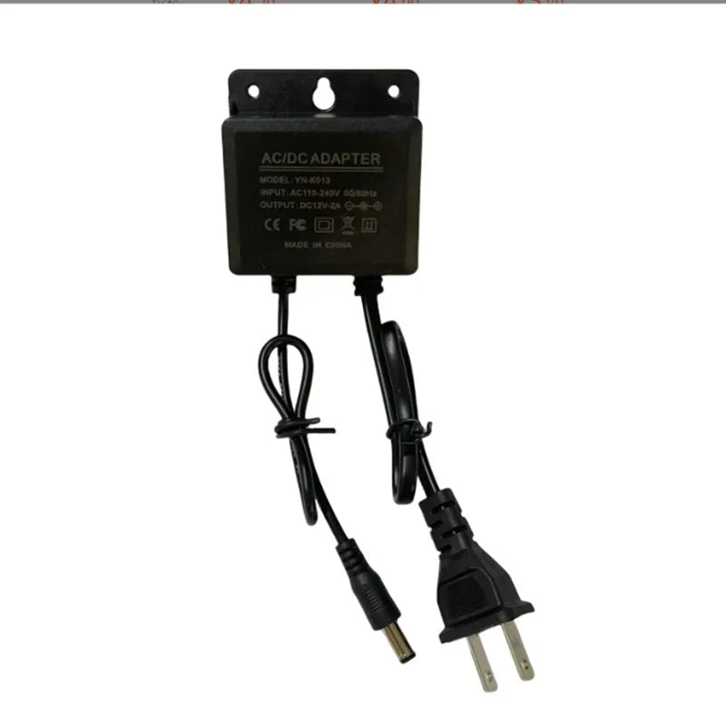12V2A Power Supply Dedicated Plug Ball Machine Outdoor Waterproof and Dustproof Display Screen Monitoring DC 24W Power Adapter Peaceful Pleasures Health and Wellness Black US Plug