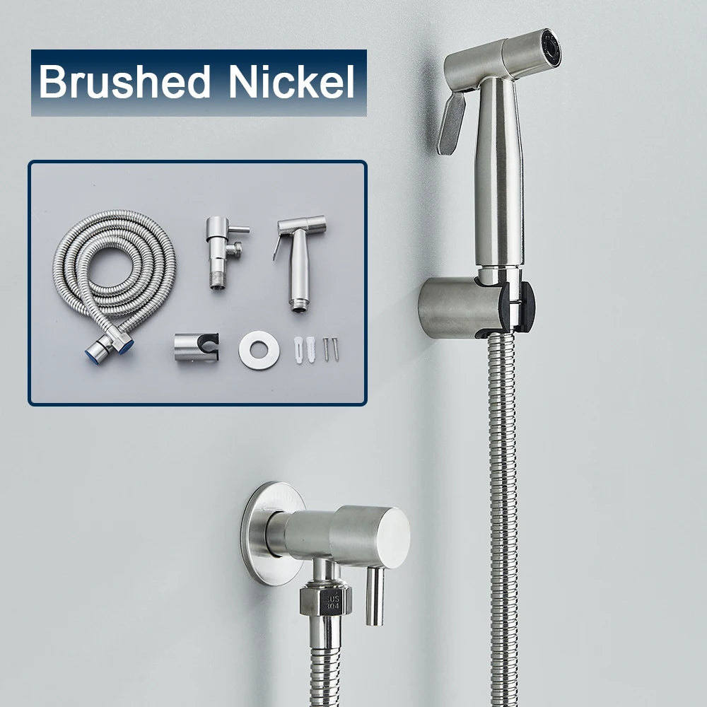 Wall-Mounted Bidet Sprayer Faucet | 304 Stainless Steel