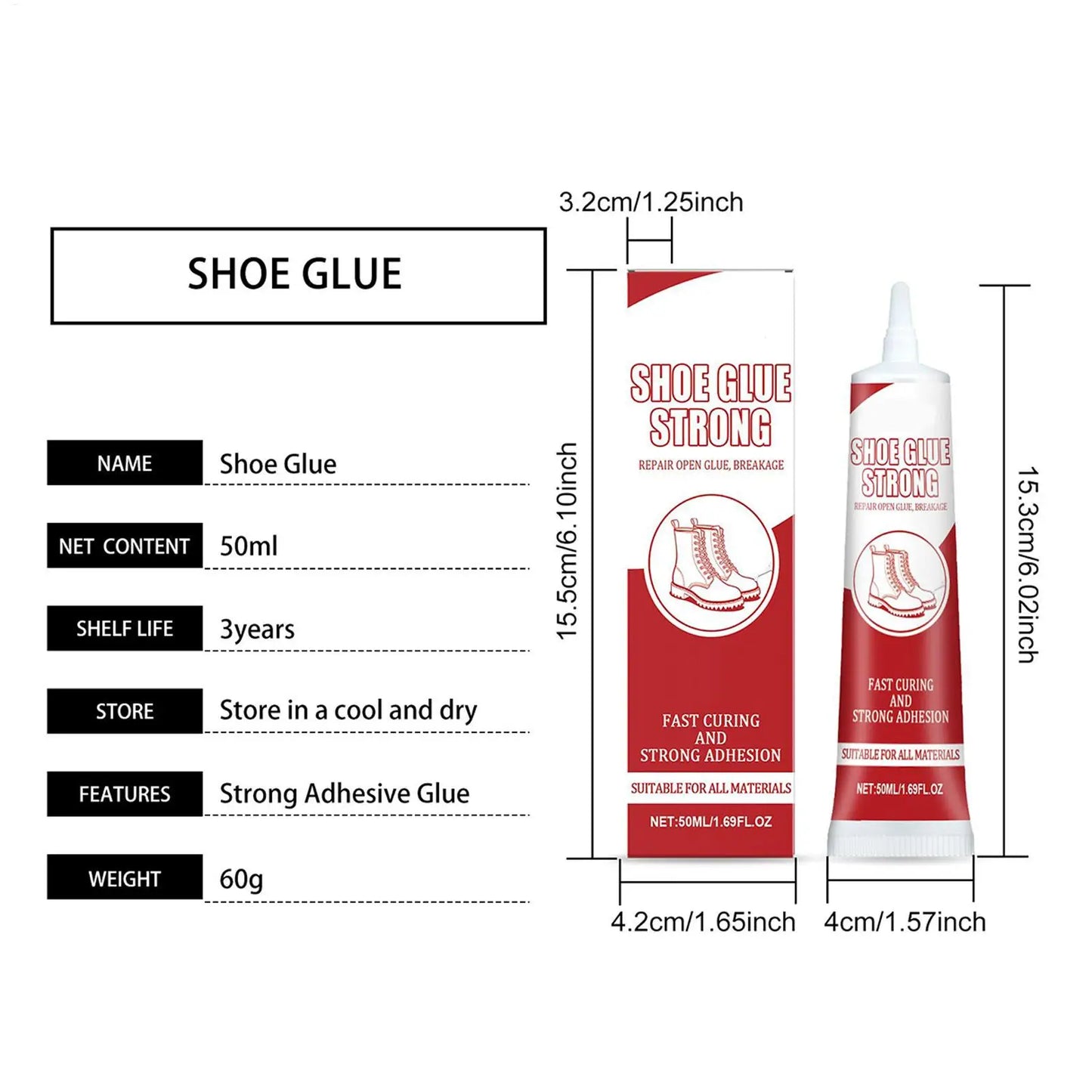 50g Flexible Shoe Glue Waterproof Repair Adhesive Bending & Wash Resistant Gel For Sneaker Sole, Leather, DIY Home Repair Tool Peaceful Pleasures Health and Wellness