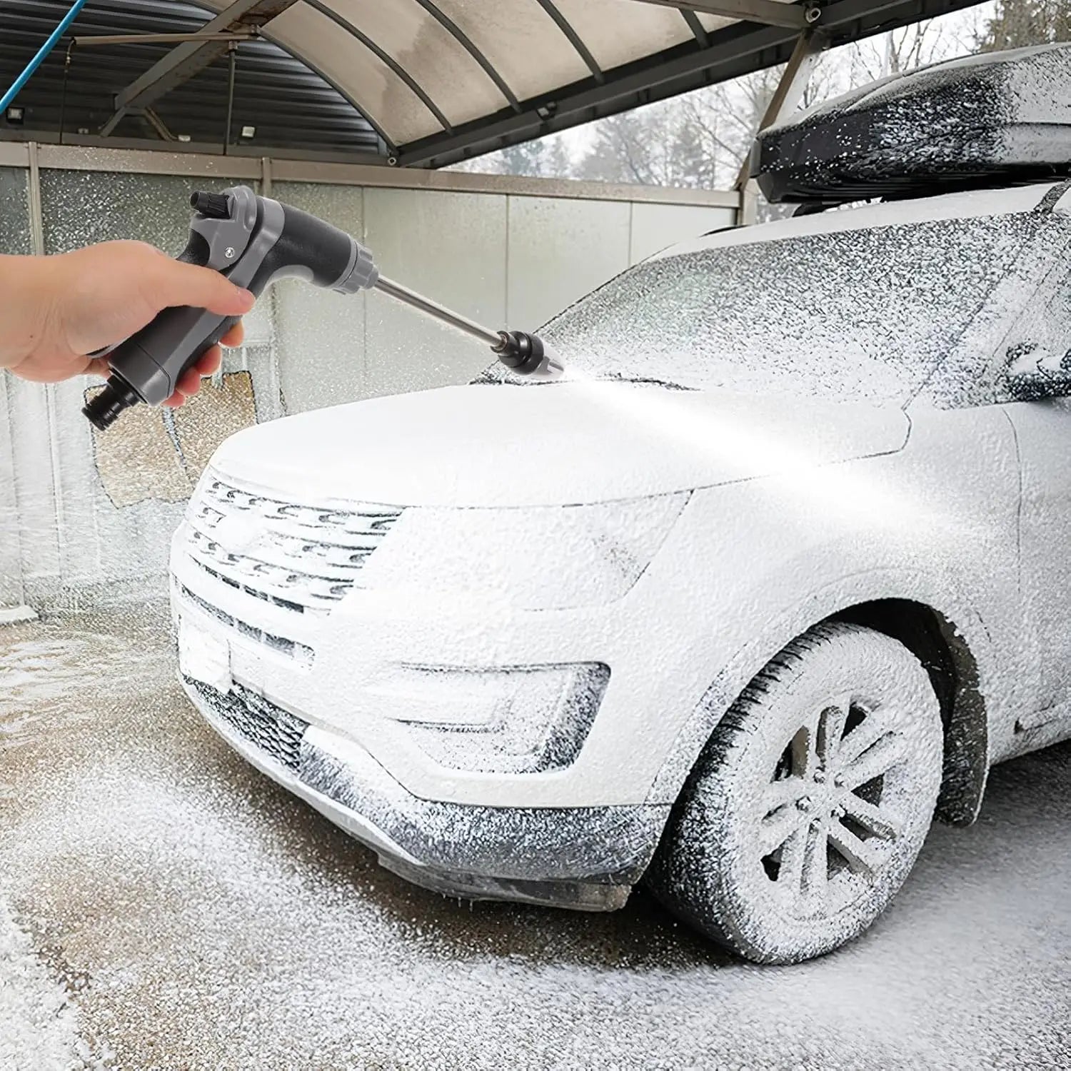 High Pressure Car Wash Water Gun Household Car Wash Tools Metal Extension Rod Rubber Coating Hand Garden Irrigation Peaceful Pleasures Health and Wellness