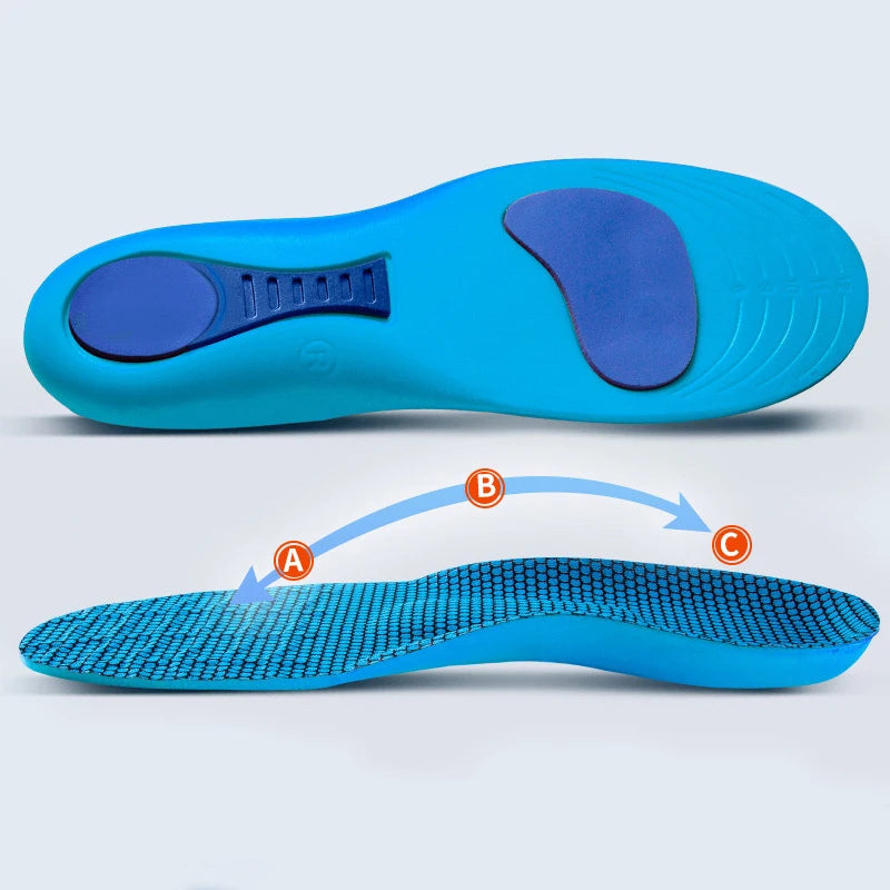Men's and Women's Training Sports Insoles Shock-absorbing Sweat-absorbing Breathable and Soft-soled Insoles Peaceful Pleasures Health and Wellness blue 39-40