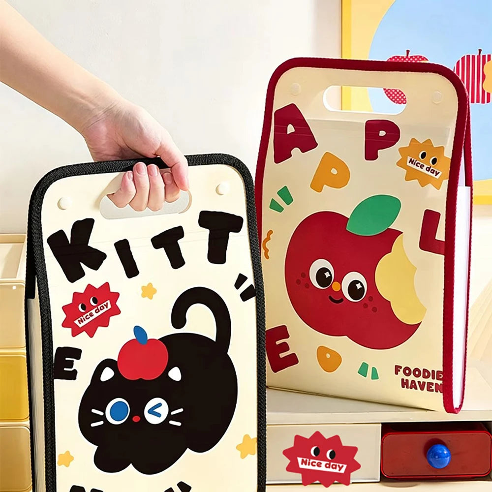 13 Layer Cartoon Large Capacity Document Storage Bag Student A4
