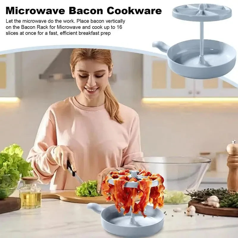 Microwave Bacon Cooker Rack – Vertical Bacon Tray for Crispy, Low-Fat Bacon
