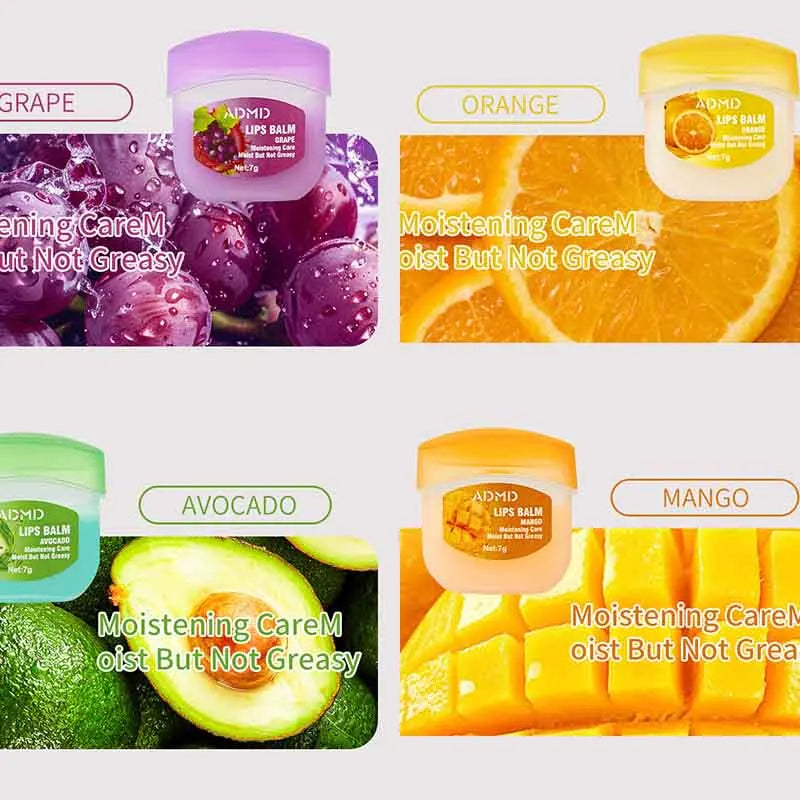 BIOAOUA 8pc Fruit Lip Balm Set – Moisturizing & Anti-Crack