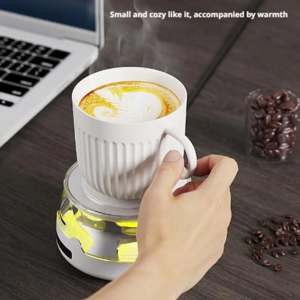 Thermostatic Cup Warmer Coaster – 4 Heat Settings & Night Light