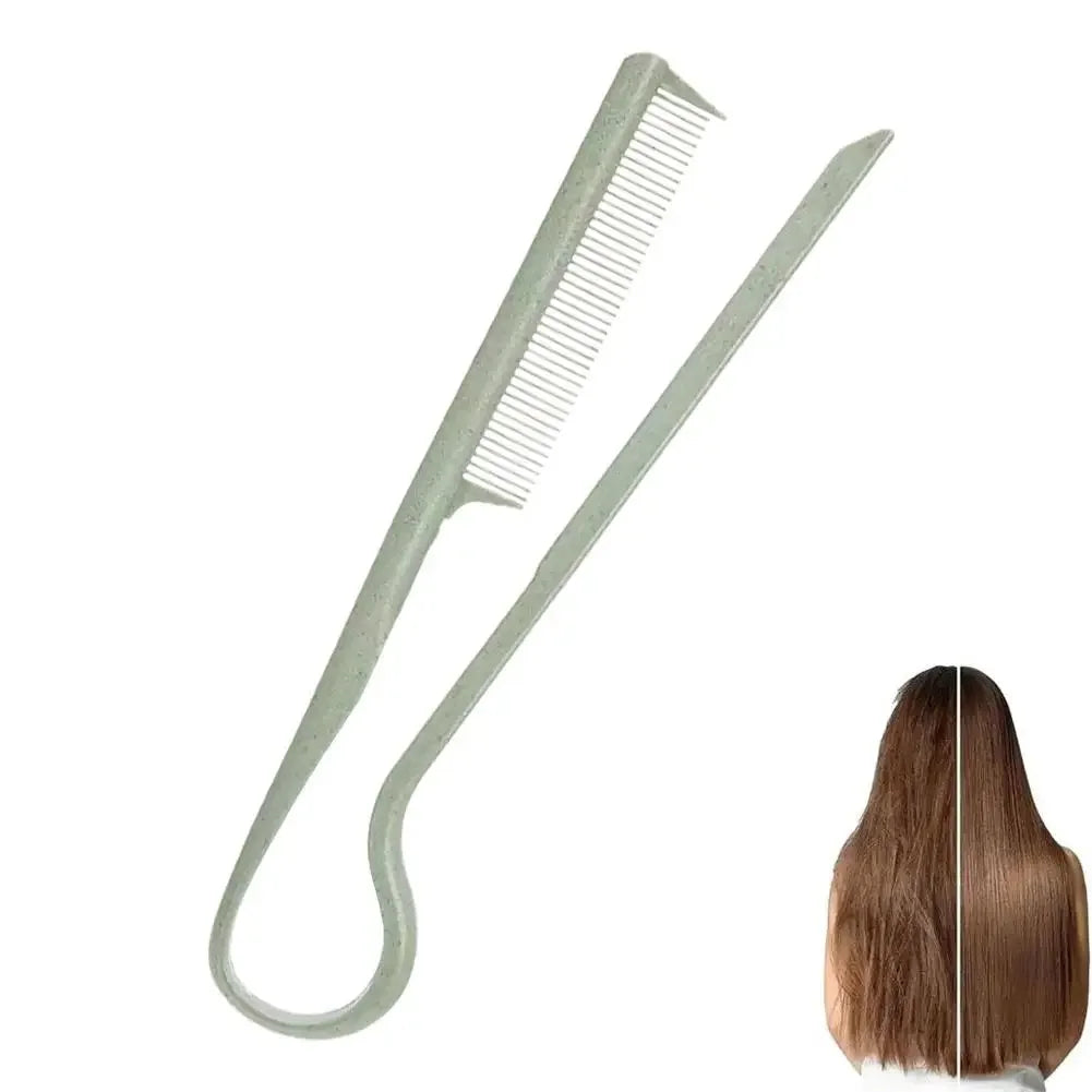 Portable V-Shaped Hair Straightener Comb,Hair Styling Comb Messy Hair Finishing Comb Straightening Splint Comb Hair Hairdressing Peaceful Pleasures Health and Wellness green