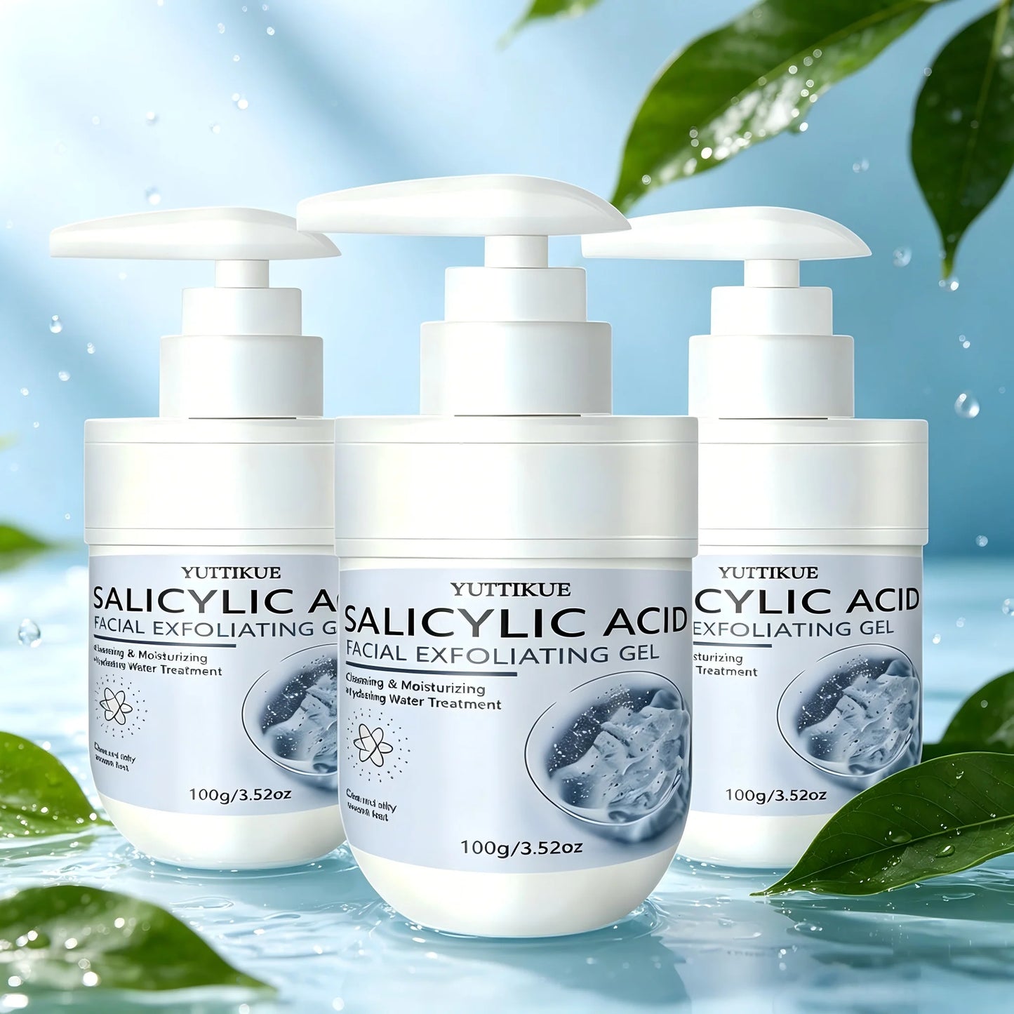 YUITIKUE Salicylic Acid Facial Exfoliating Gel 100g Cleansing & Moisturizing Care for Smooth, Silky Skin Peaceful Pleasures Health and Wellness 3pc