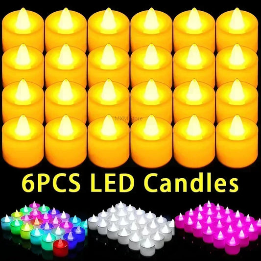 Flameless LED Tea Light Candles Set of 6 – Battery Included Flameless LED Candles Peaceful Pleasures Health and Wellness