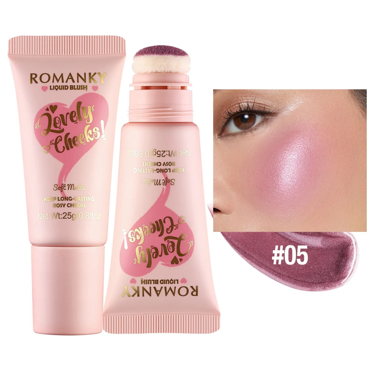 Velvet 6-Color Blush Stick | Pearl Shimmer Lips & Cheeks