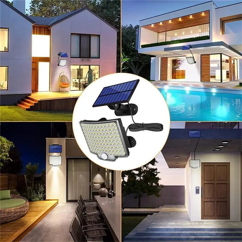 A36T-106 LED 3 Modes Solar Light Street Wall Lamp Sunlight PIR Motion Sensor Waterproof For Fence Street Garden Decor Peaceful Pleasures Health and Wellness