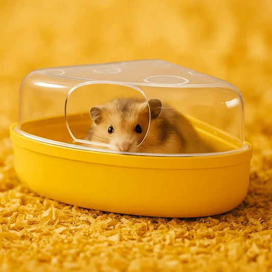 Cheese-Shape Hamster Sand Bath Box – Escape-Proof & Anti-Spill Hamster Sand Bath Box Peaceful Pleasures Health and Wellness