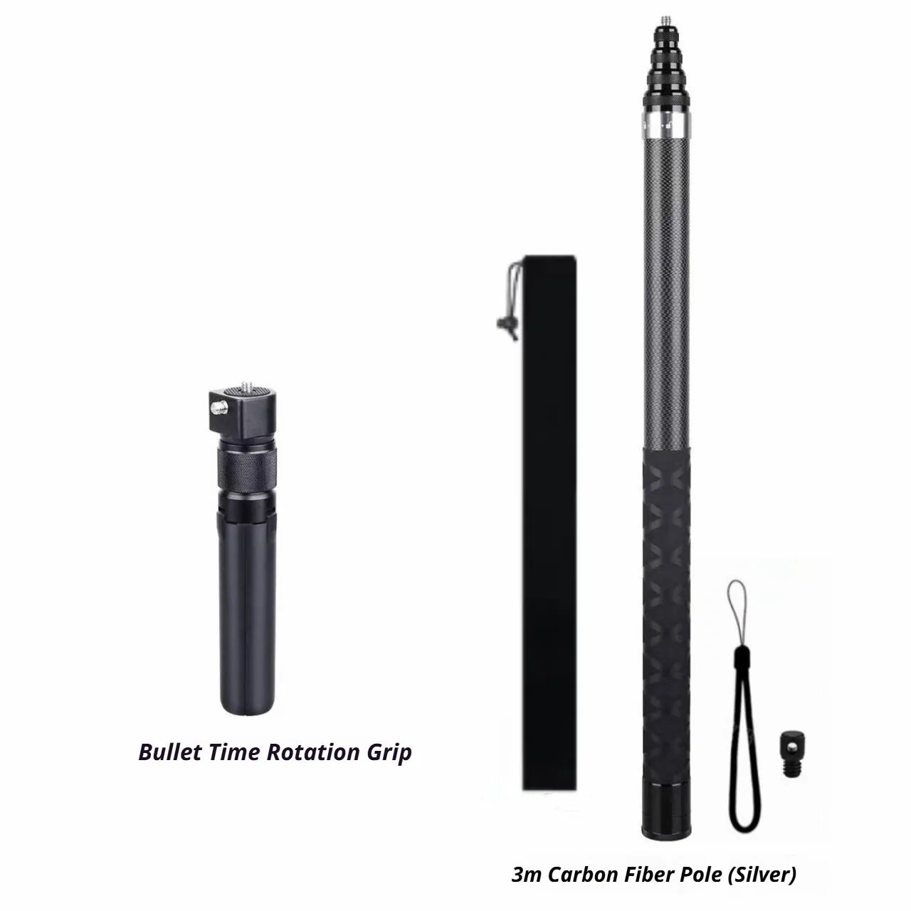 Carbon Fiber Invisible Selfie Stick | Insta360 X5 X4 GoPro DJI