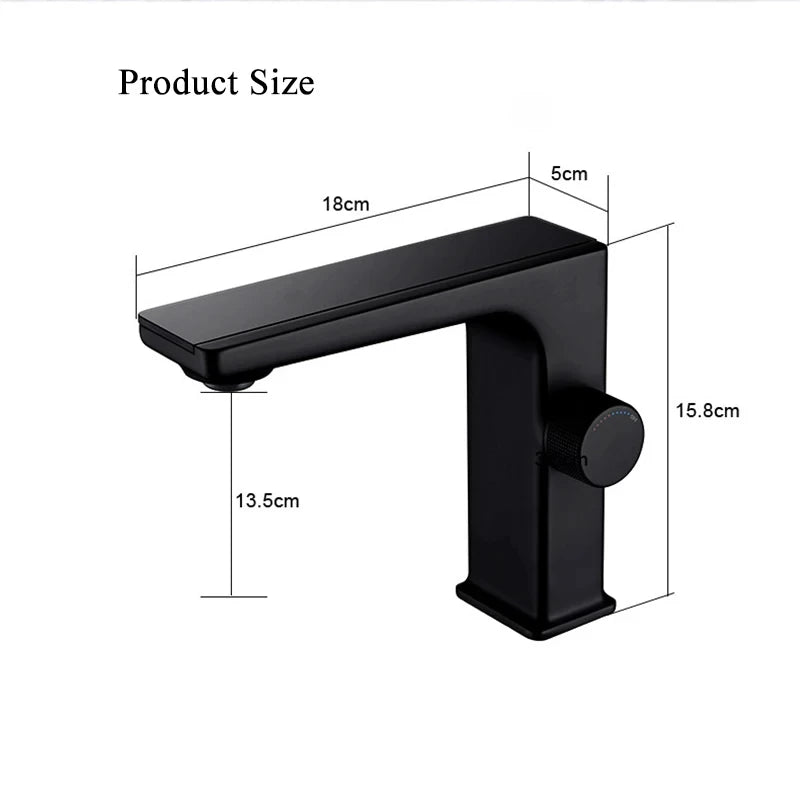 LED Digital Display Brass Basin Faucet | Hot & Cold Mixer Tap