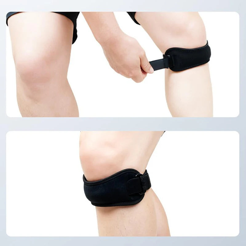 Adjustable Eva Soft Pad Knee Strap Patella Tendon Protector Running Cycling Gym Sports Knee Support Compression Wrap Unisex Pain Peaceful Pleasures Health and Wellness