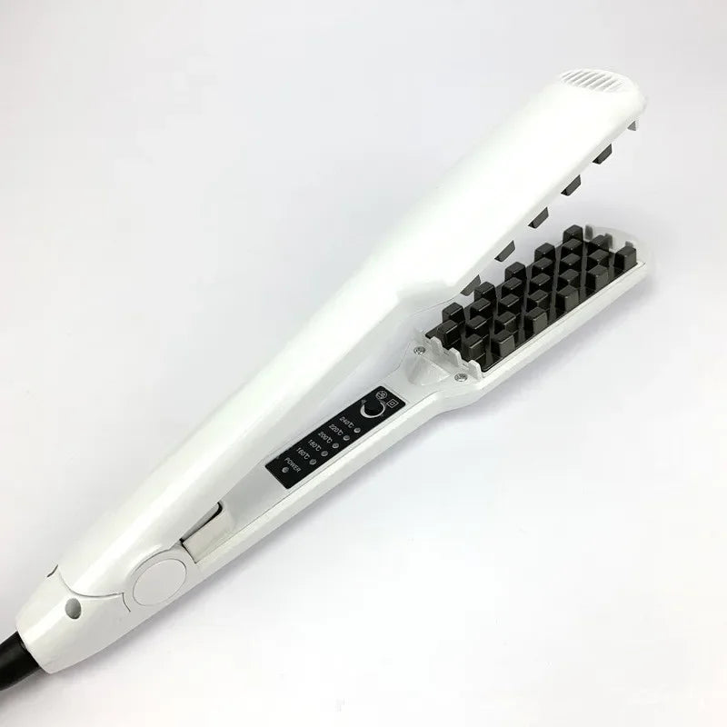 Professional Fluffy Corn Perm Volumizing Hair Iron Straightener Comb Increase Hair Volume Fluffy Hair Straightener Flat Irons Peaceful Pleasures Health and Wellness white UK China Mainland