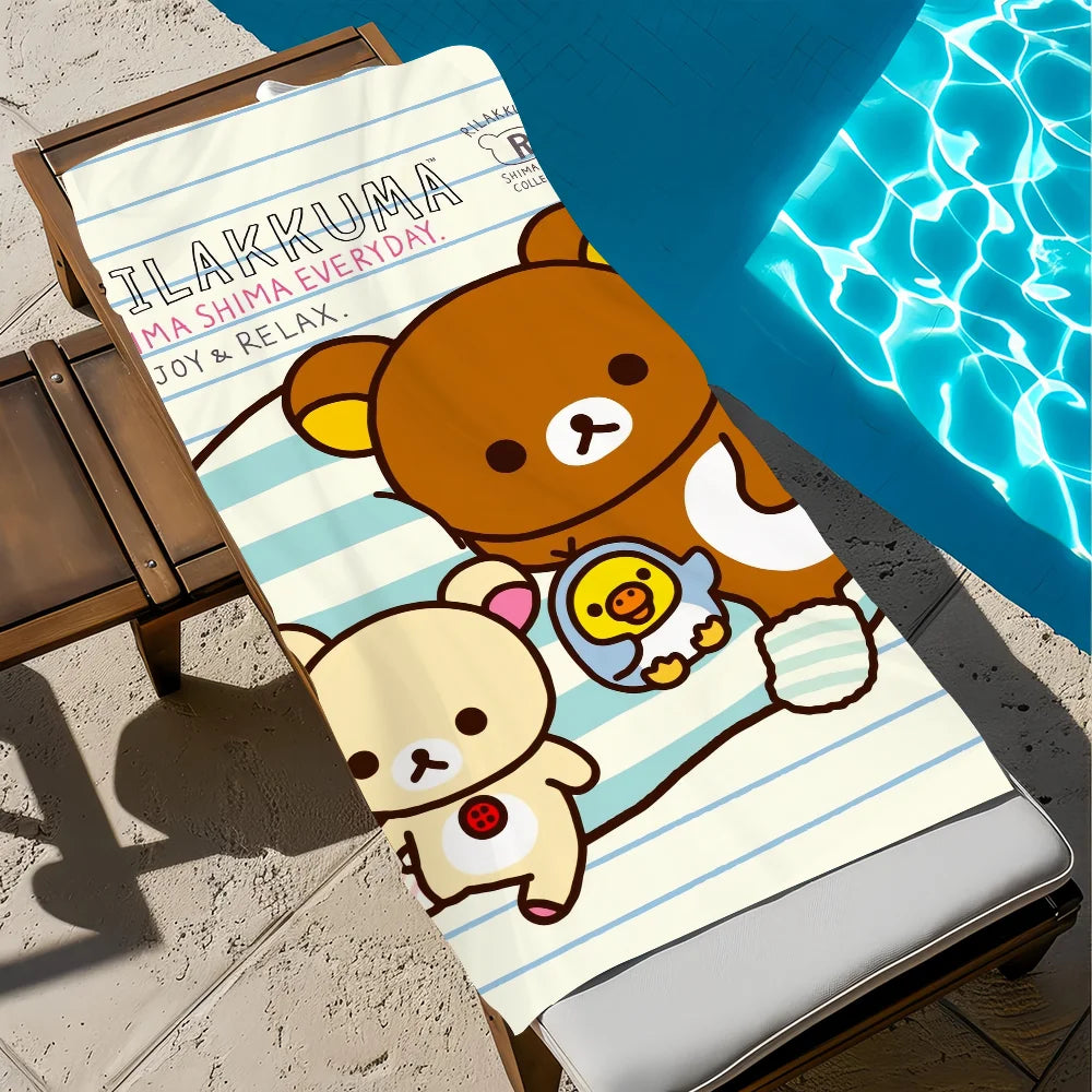 Rilakkuma Cartoon Beach Towel | Quick Dry Soft Pool Towel