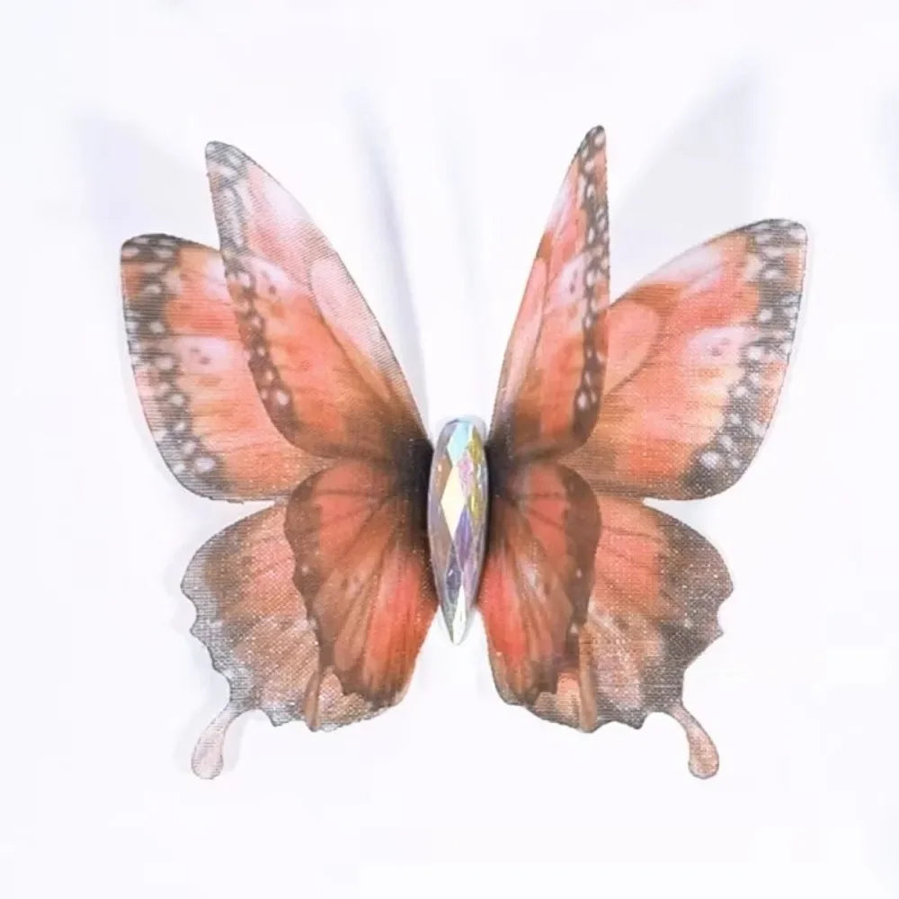 50Pcs 3D Organza Butterfly Appliqués – Gradient Mesh Patches