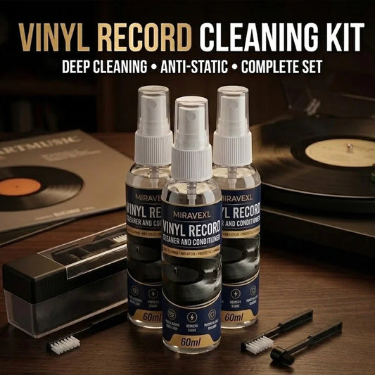 MIRAVEXL Vinyl Record Cleaning Kit – 60ml Spray & Anti-Static Brush Vinyl Record Cleaning Kit Oasis Select