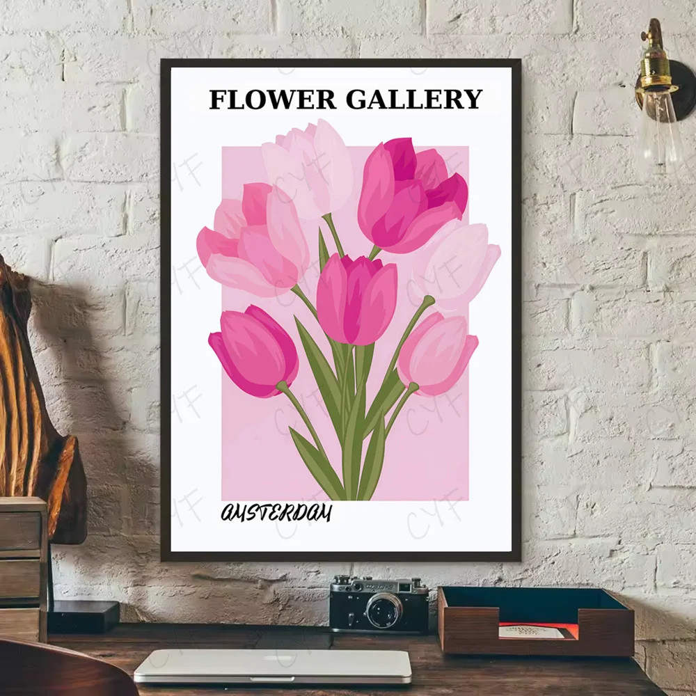 Abstract Pink Matisse Floral Art Poster | Waterproof Wall Décor Art Wall Poster Peaceful Pleasures Health and Wellness z4 40X50cmNoframe