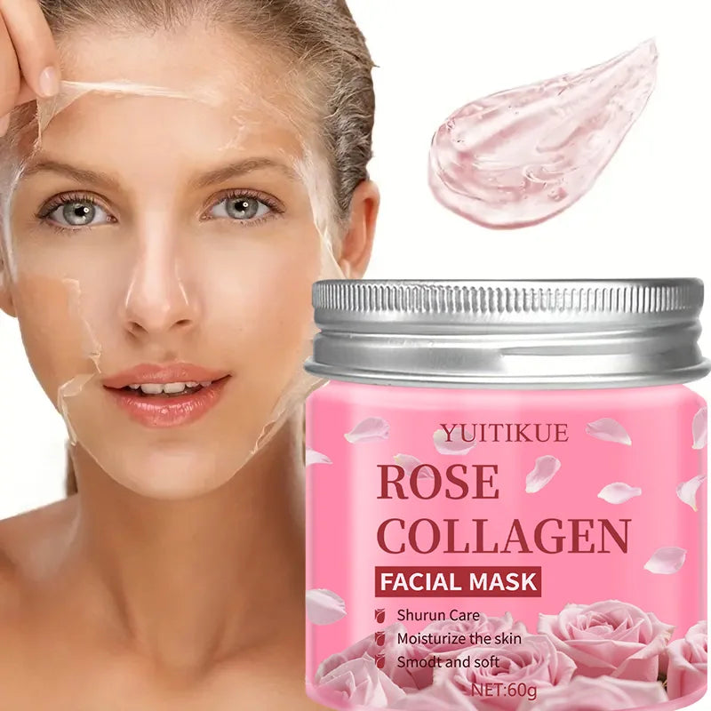 YUITIKUE Rose Collagen Facial Mask 60g - Night Care, Moisturize & Smooth Skin, Shurun Care Formula for Soft Skin Peaceful Pleasures Health and Wellness