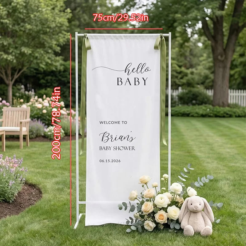 Personalized Baby Shower Welcome Sign | Custom Fabric Banner