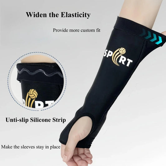 Volleyball Arm Sleeves with Foam Pads & Thumb Hole – 1 Pair Volleyball Arm Sleeves Peaceful Pleasures Health and Wellness